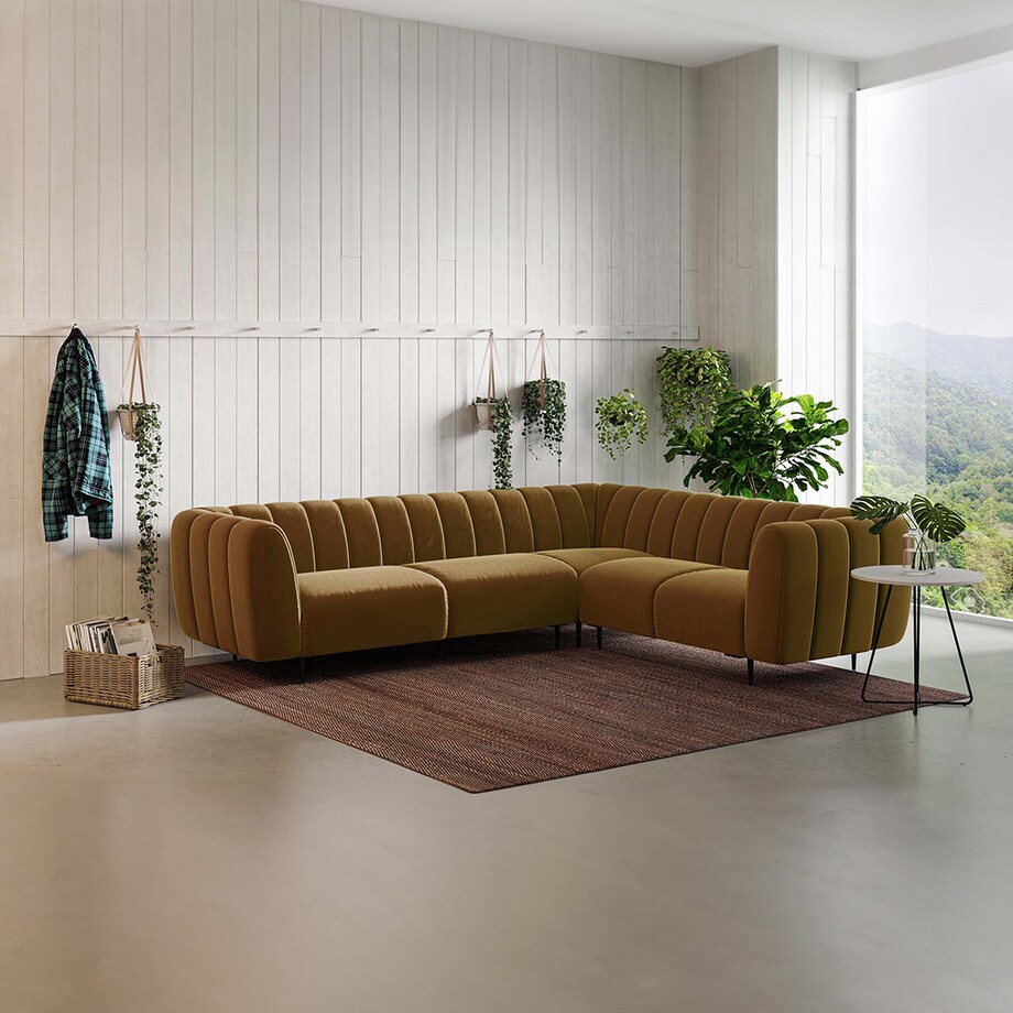 Shel Sofa narożna - miodowa