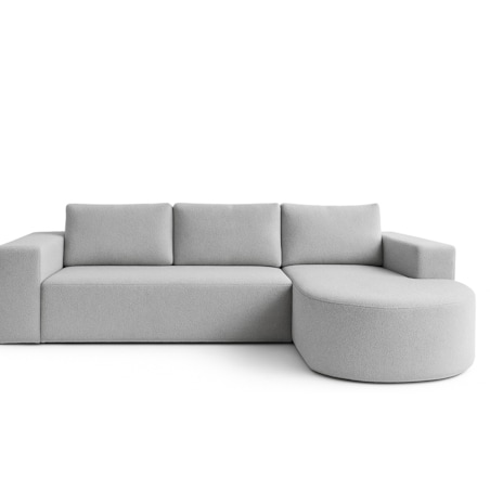 Narożnik Vello z funkcją spania do salonu,prawostronny-tkanina boucle-szary