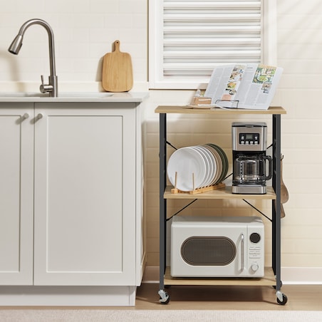 Szafka Na Kółach nowoczesny styl, dąb artisan, czarny