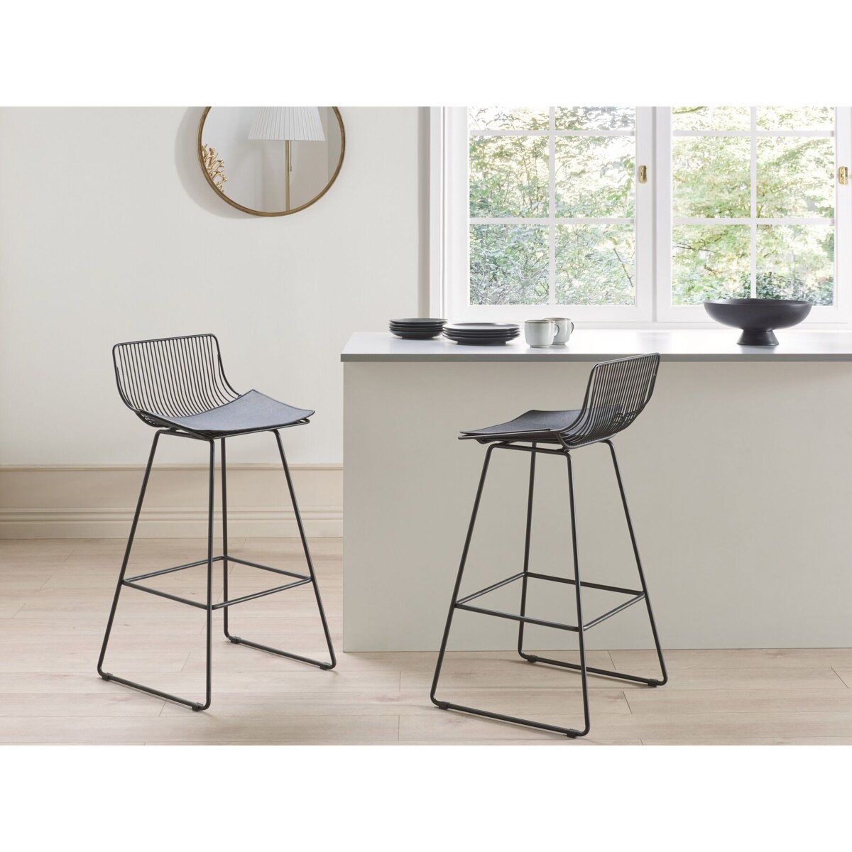 Zestaw 2 krzeseł barowych metalowy czarny FREDONIA