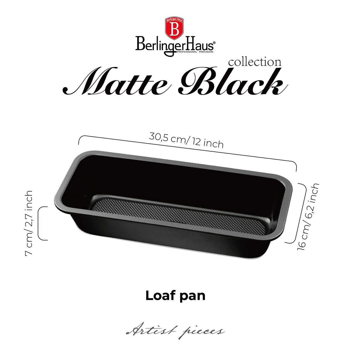 Forma do pieczenia keksówka 32cm BerlingerHaus BH-7922 Czarna