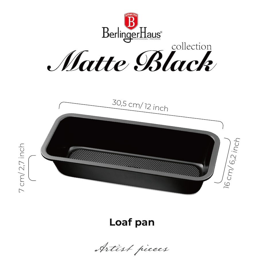 Forma do pieczenia keksówka 32cm BerlingerHaus BH-7922 Czarna