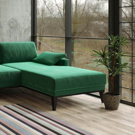 Sofa narożna Musso - ciemnozielona