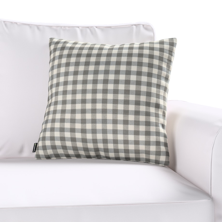 Poszewka Kinga na poduszkę 60x60 szaro-biała kratka (1,5x1,5cm)