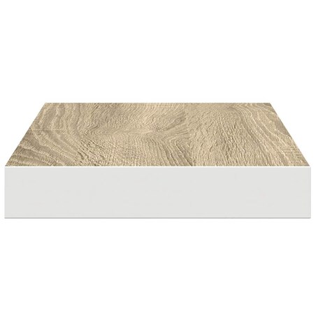 vidaXL Półka ścienna, dębowo-biała, 40 x 23 x 3,8 cm, MDF