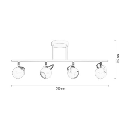 Lampa Sufitowa BRITOP Lighting 4xGU10 50W Chrom i Biel w Minimalistycznym Designie od Polskiego Producenta, 1 szt.