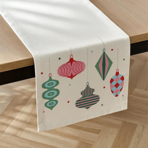 Bieżnik świąteczny - Bombki - 40x150