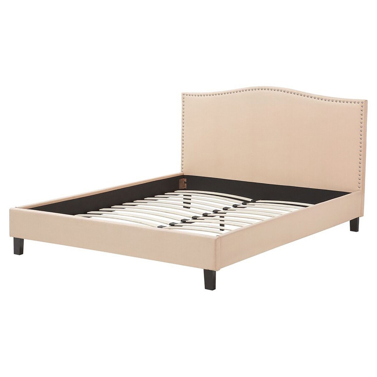 Łóżko tapicerowane 160 x 200 cm beżowe MONTPELLIER