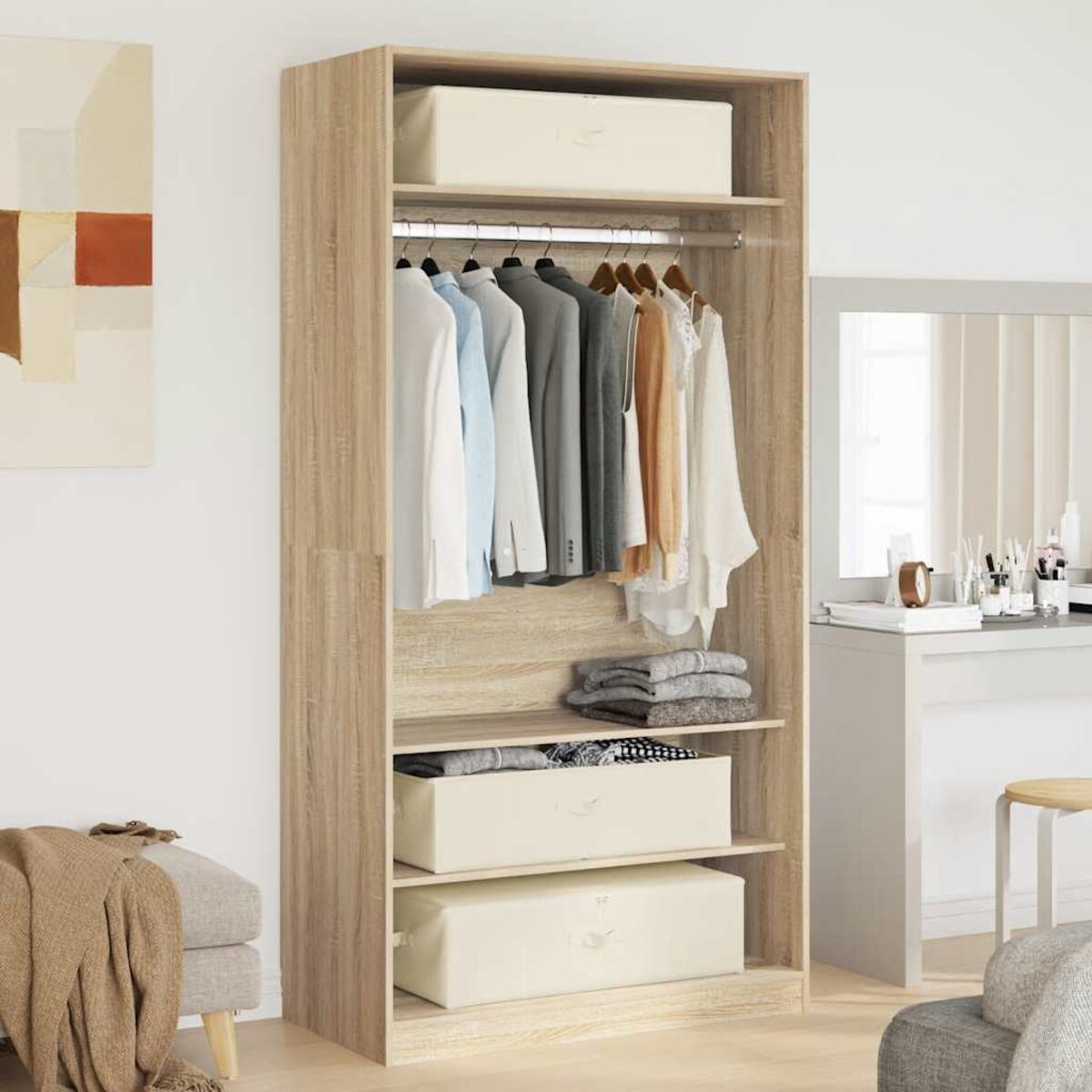 vidaXL Pojemniki, 2 szt., tkanina, 43x34x23 cm, kremowe