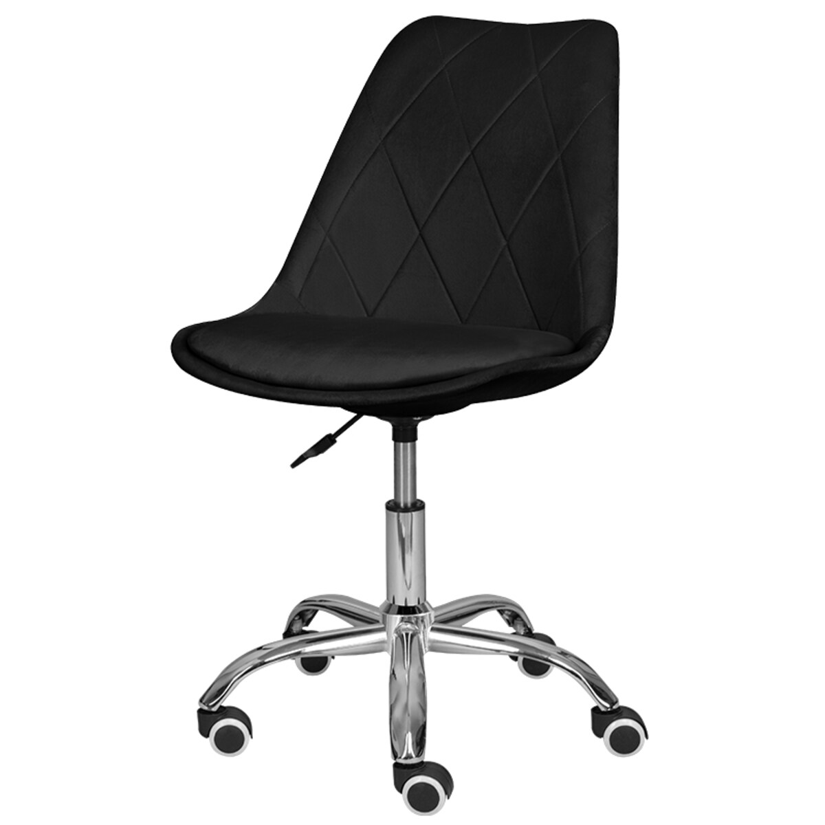 Krzesło biurowe czarne fotel obrotowy regulowany welurowy pikowany