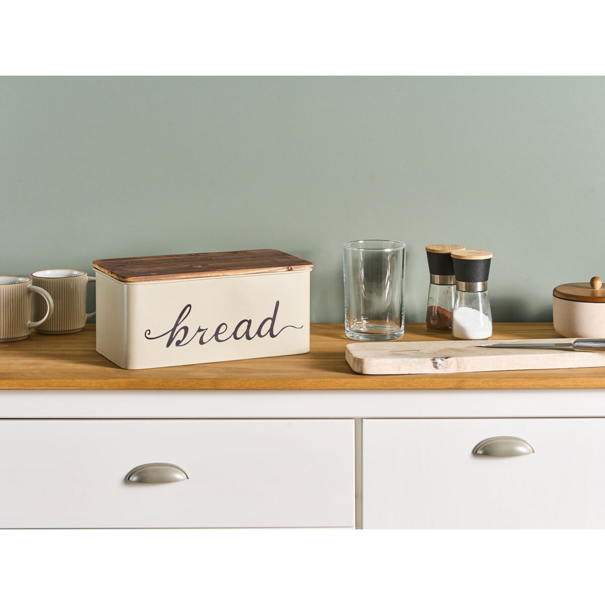 Chlebak metalowy beżowy GOURMANDISE