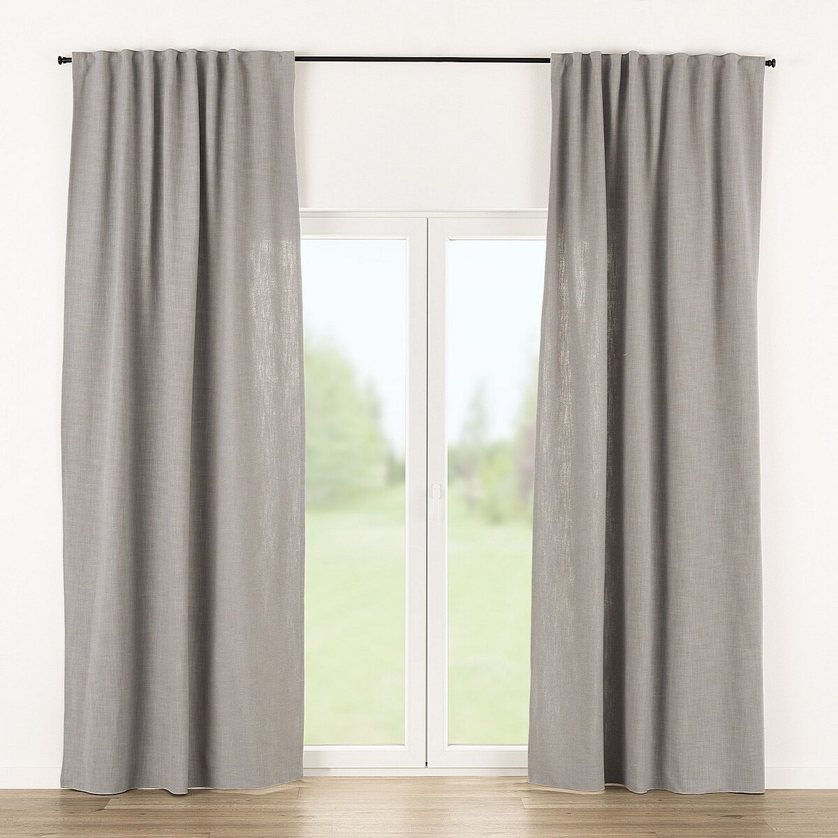 Zasłona gotowa na taśmie marszczącej 140x280cm light grey 1 szt. 140x280 szary