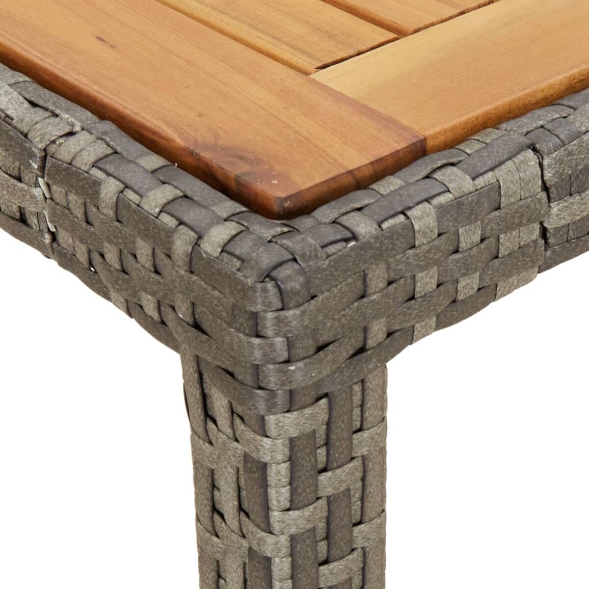 vidaXL Stół ogrodowy, 190x90x75 cm, rattan PE i drewno akacjowe, szary