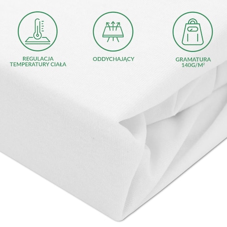 Prześcieradło ochronne wodoodporne z gumką 2w1, rozmiar 90x200 SG kolor biały