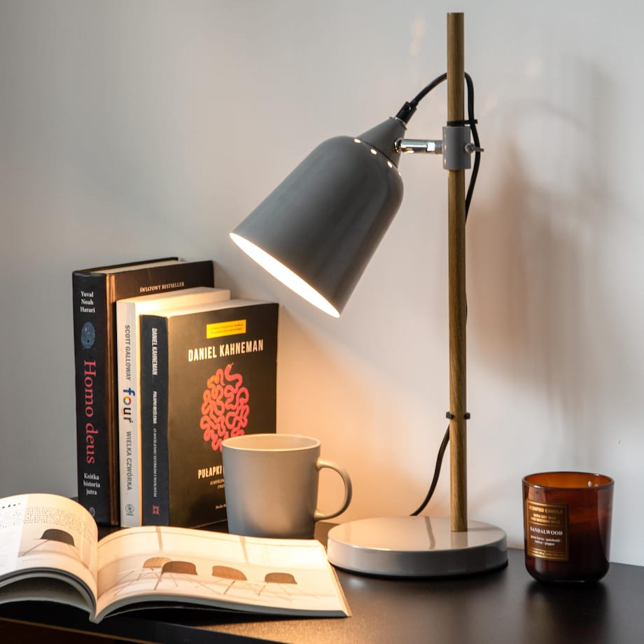 KONSIMO HALI Elegancka lampa stołowa 2szt. kolor szary