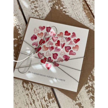 Wyjątkowa kartka ręcznie robiona na walentynki, wyjątkowy prezent walentynkowy dla kobiety z życzeniami