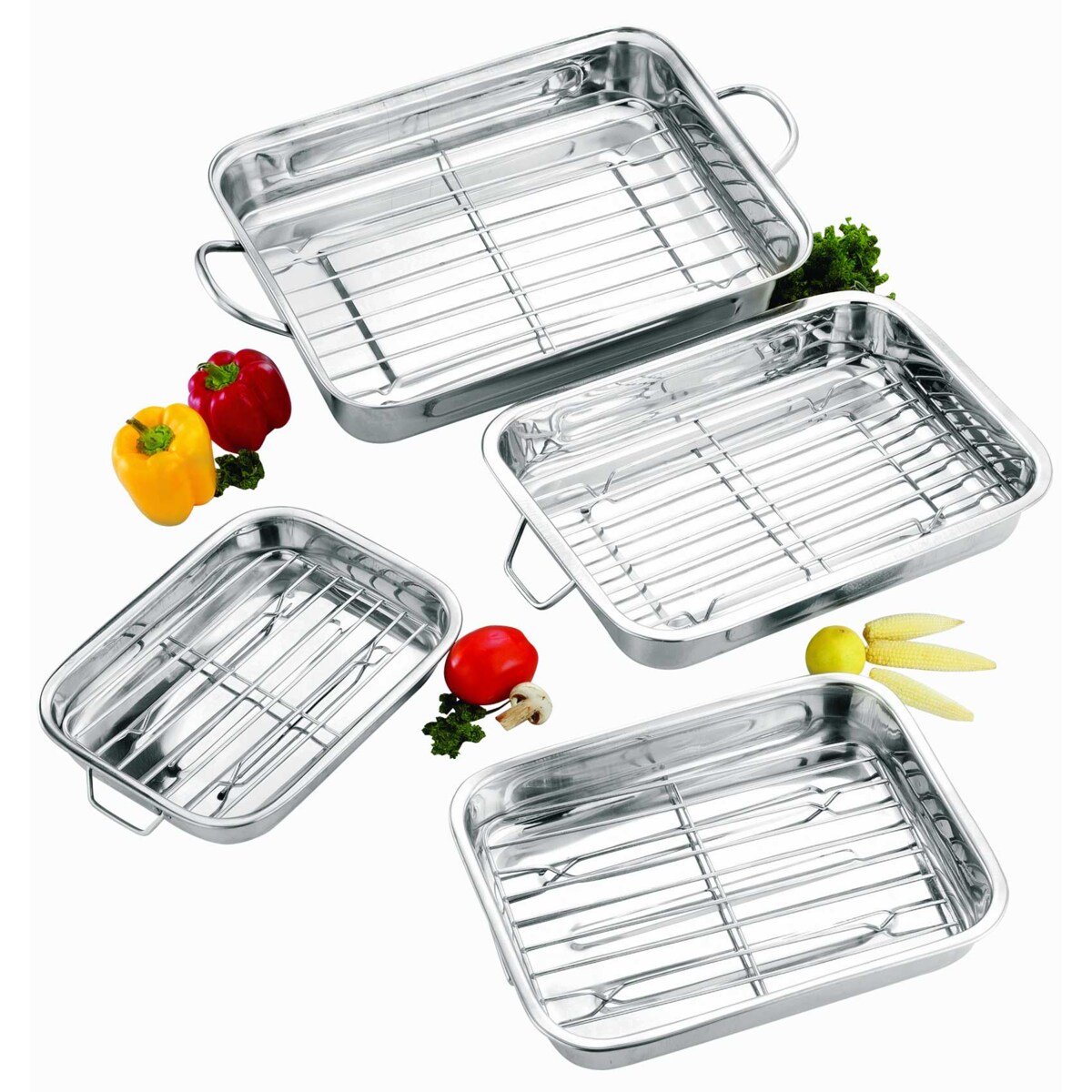 Stalowa Brytfanna Do Pieczenia Z Rusztem 35Cm Kh-1377