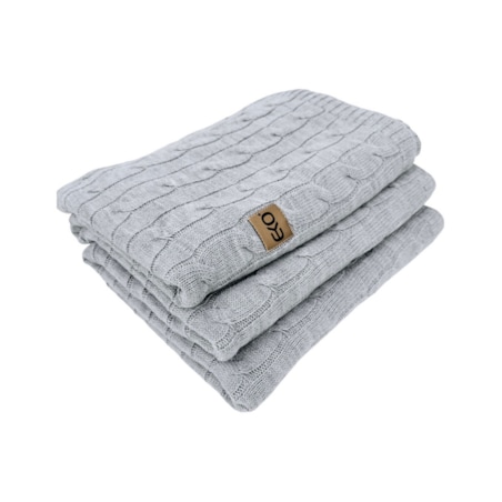 Koc dzianinowy kaszmir 200x220 cm – VERONA200 POPIEL