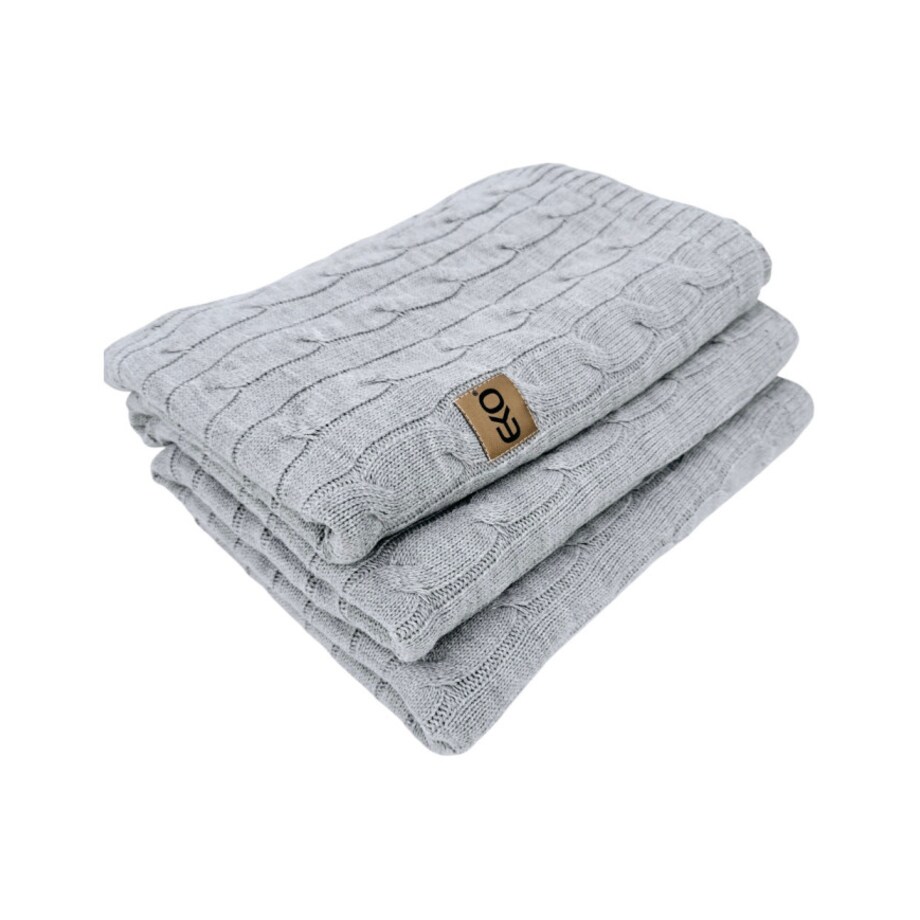 Koc dzianinowy kaszmir 200x220 cm – VERONA200 POPIEL