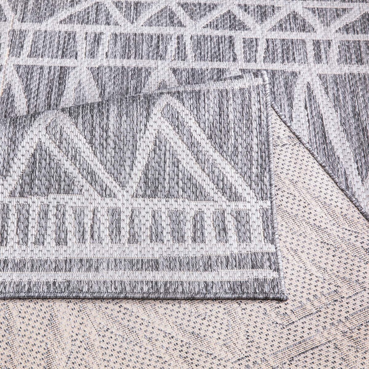 Dywan na zewnątrz i do wnętrz boho Sunny 4760 Szary Krem 60x110