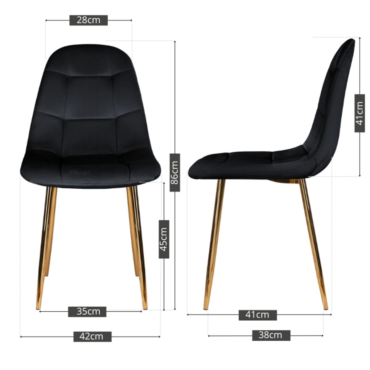 Krzesło tapicerowane czarne do salonu jadalni welurowe glamour złote