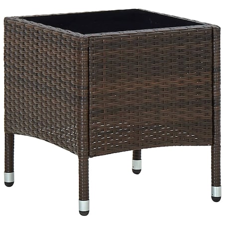vidaXL Stolik ogrodowy, brązowy, 40 x 40 x 45 cm, rattan PE