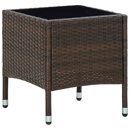vidaXL Stolik ogrodowy, brązowy, 40 x 40 x 45 cm, rattan PE