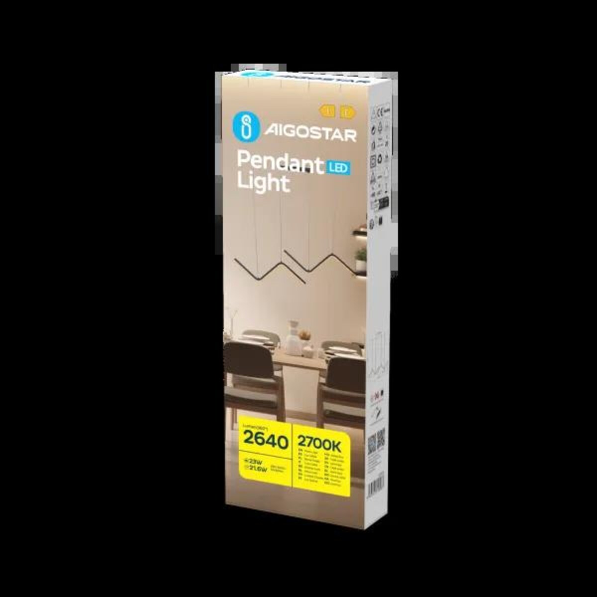 lampa wisząca led z metalu i silikonu, 23 w, 6500k asymetryczna