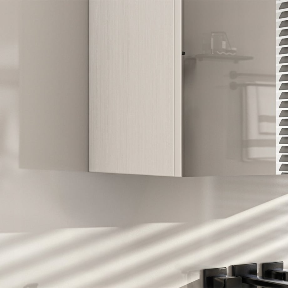 Szafka łazienkowa wisząca z lustrem nad umywalkę 2 drzwi biała nowoczesna