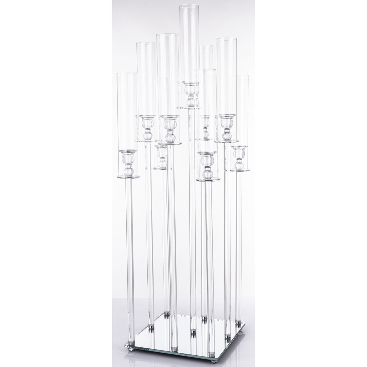 Świecznik ozdobny szklany na 9 świec 104x36x33 cm MULTISY