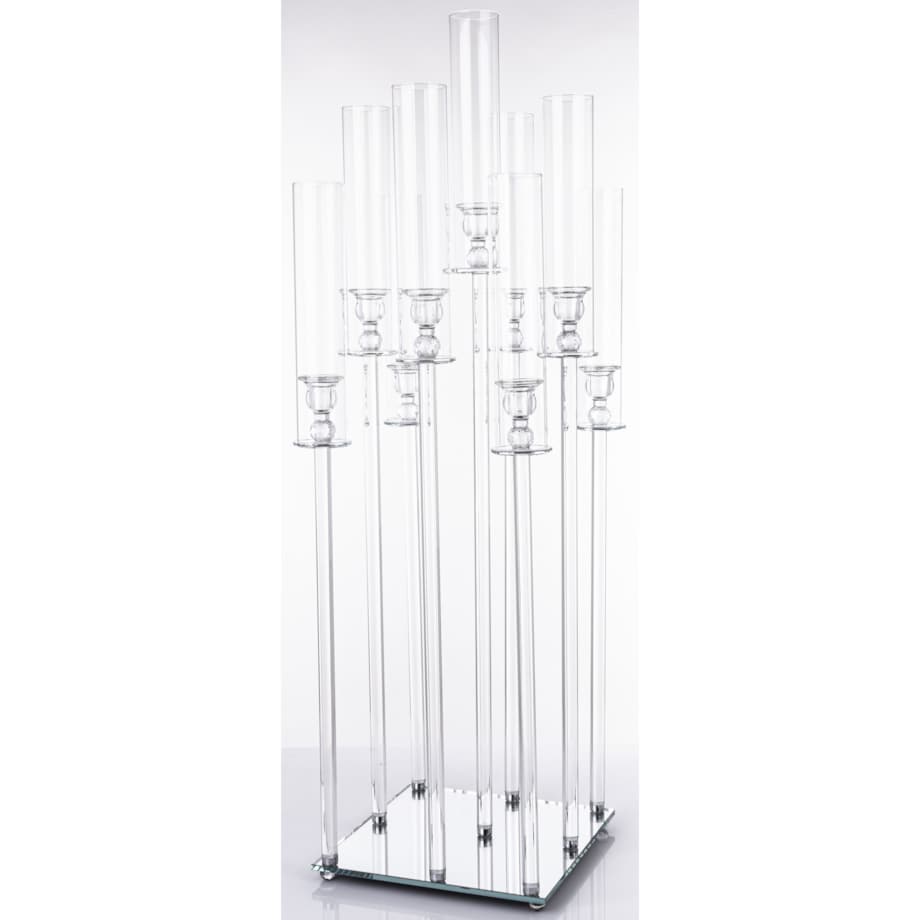 Świecznik ozdobny szklany na 9 świec 104x36x33 cm MULTISY