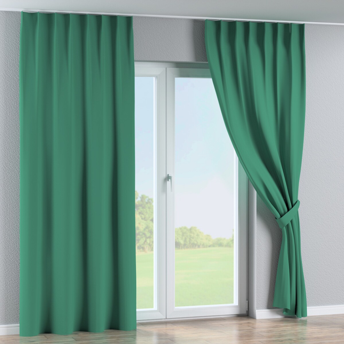 Zasłona na haczykach flex pojedynczych 130x245 butelkowa zieleń