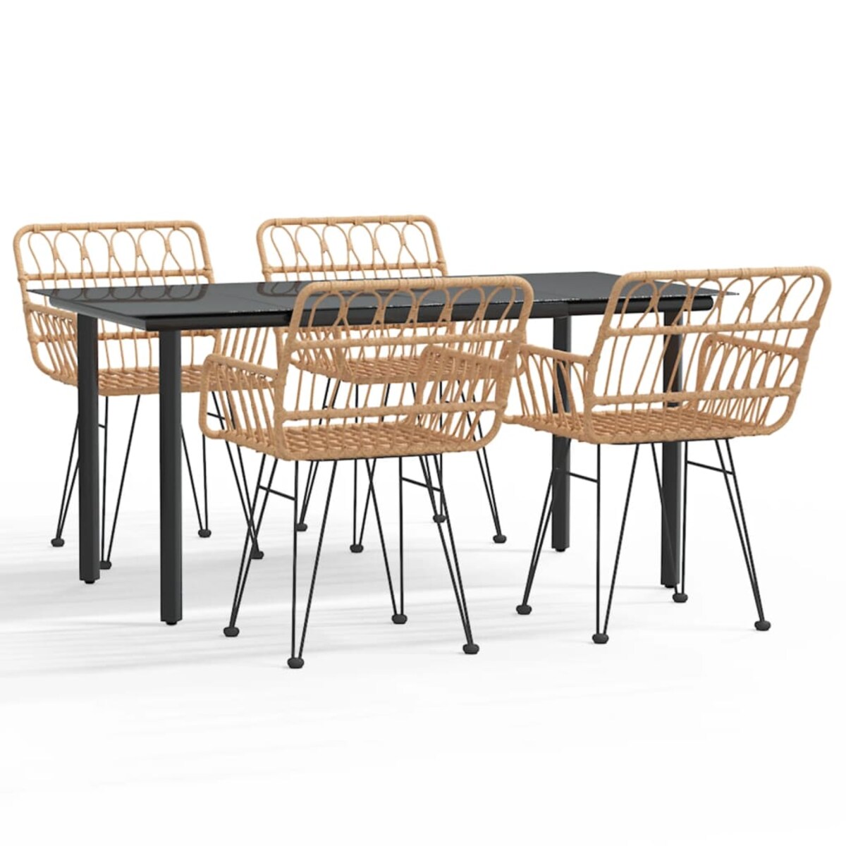 vidaXL 5-częściowy zestaw mebli ogrodowych, polirattan