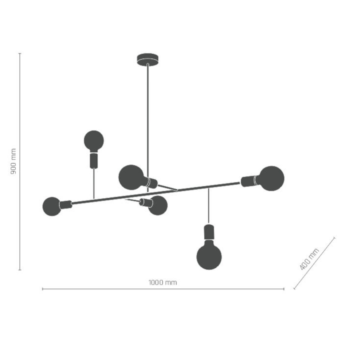 Loftowa lampa wisząca DADIM metalowe pręty stick nad stół mosiężne