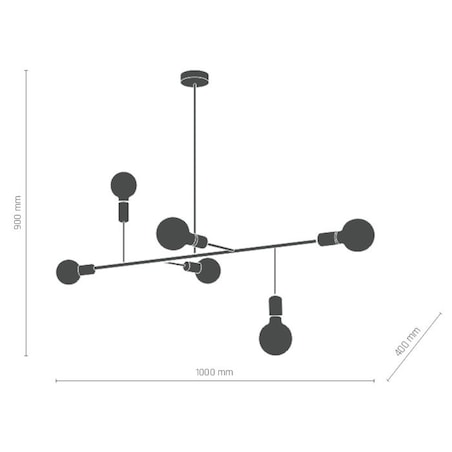 Loftowa lampa wisząca DADIM metalowe pręty stick nad stół mosiężne