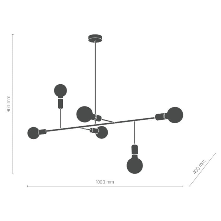 Loftowa lampa wisząca DADIM metalowe pręty stick nad stół mosiężne