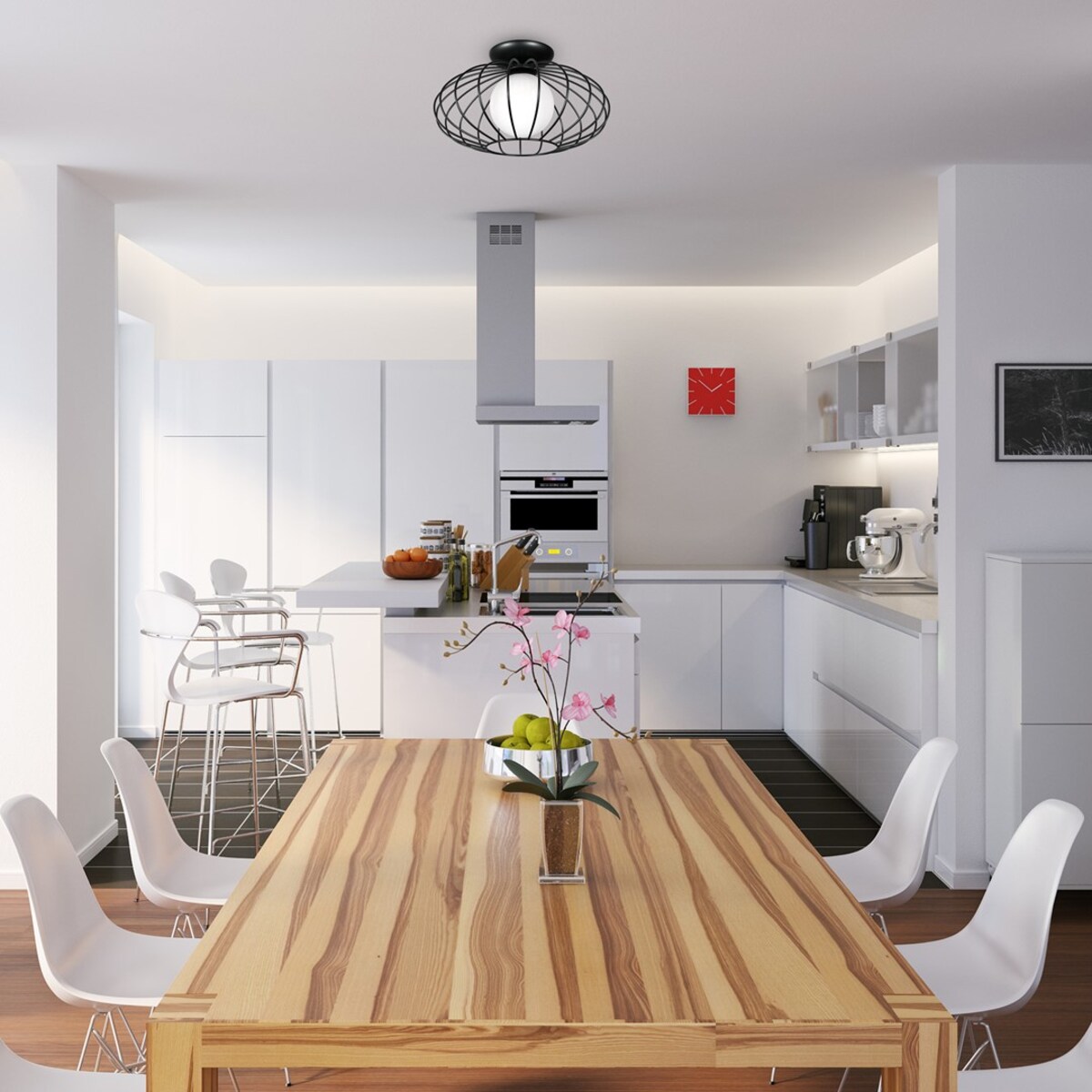 Lampa sufitowa KRONOS MLP4425 druciana do salonu czarna