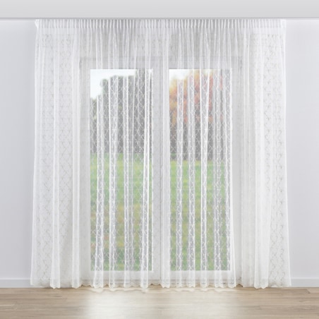 Firana na taśmie 300x245 ecru ze zdobieniem