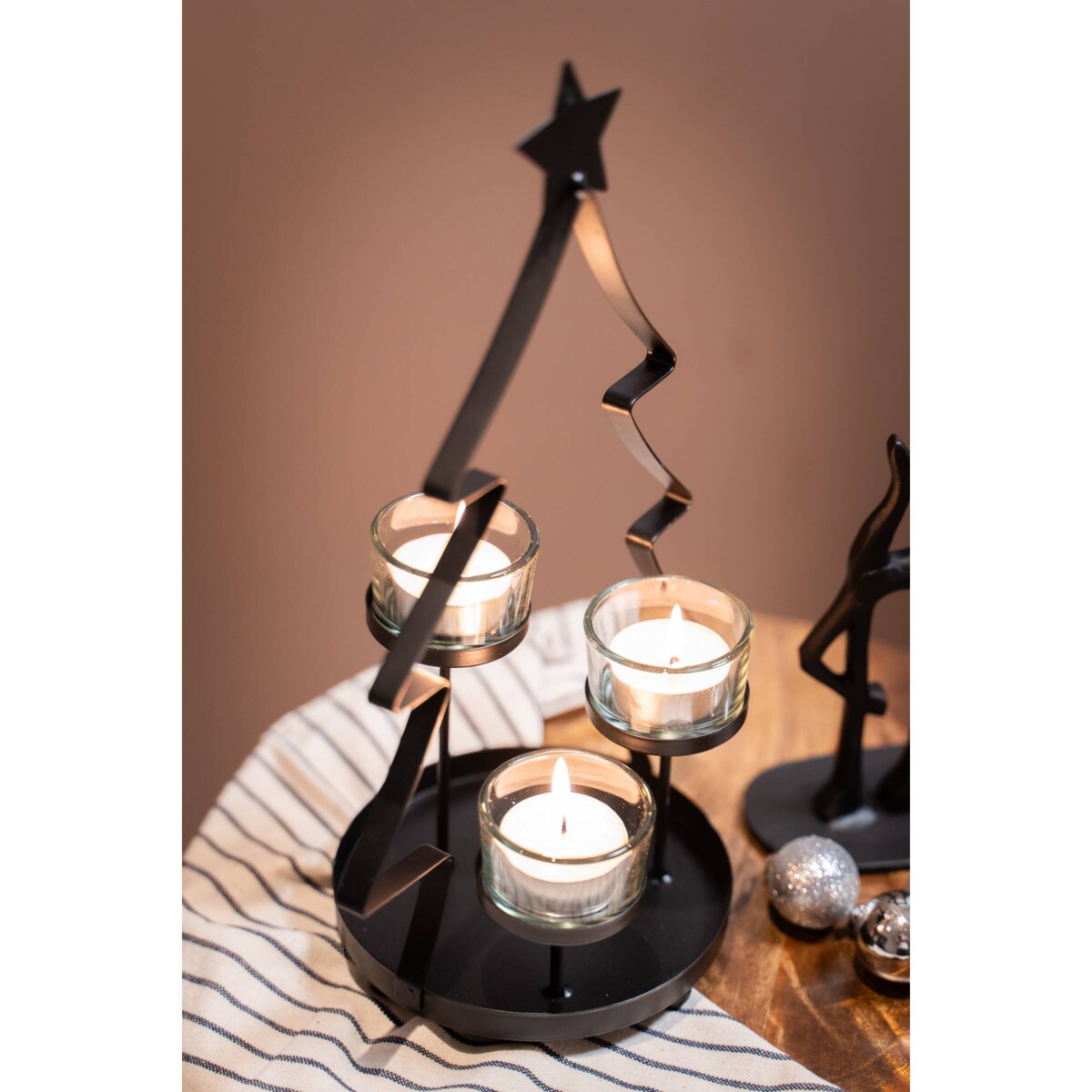 Metalowy świecznik choinka, 29 cm