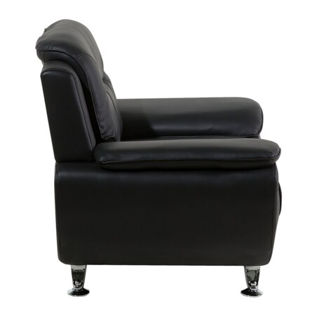 Fotel wypoczynkowy Skóra ekologiczna Czarny LEIRA