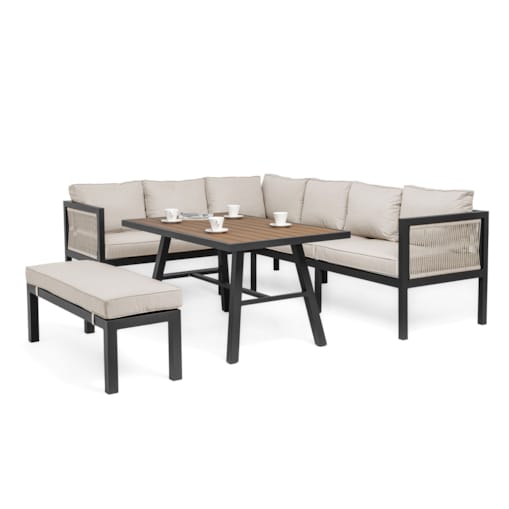 Meble ogrodowe aluminiowe narożnik stół PORTOFINO beżowe