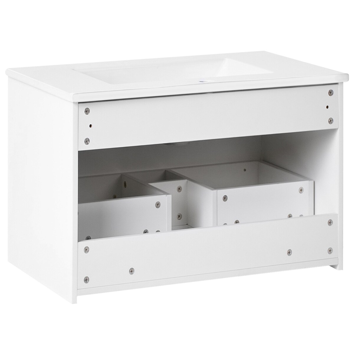 Szafka łazienkowa wisząca z umywalką BONAIRE 60 cm Biały