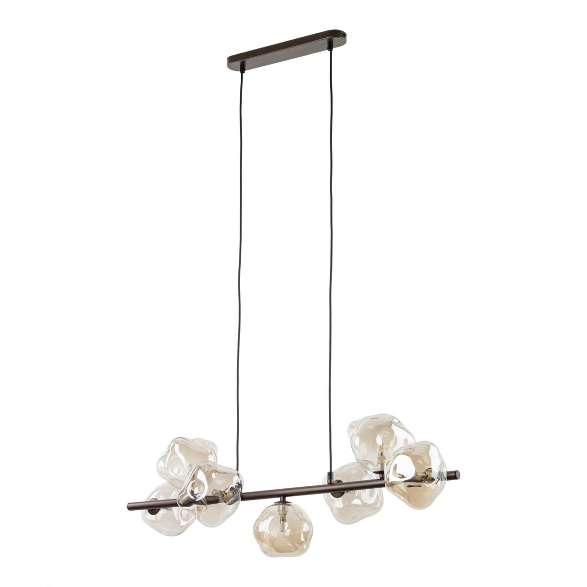 Lampa wisząca TK Lighting LAVA BROWN 11033, 7xG9, bursztynowe szkło, brąz, regulowana wysokość