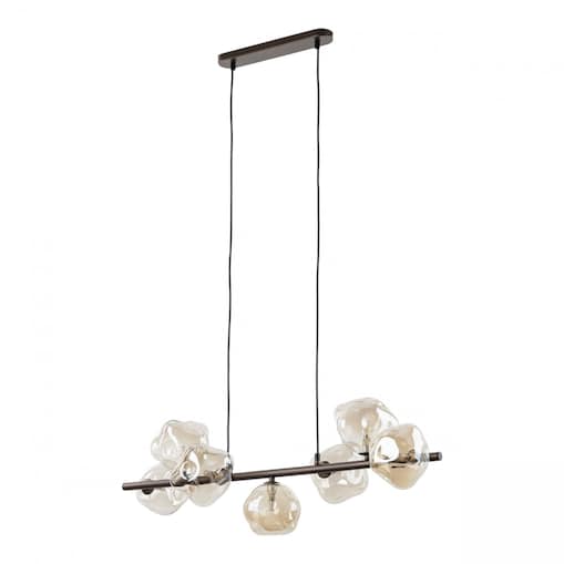 Lampa wisząca TK Lighting LAVA BROWN 11033, 7xG9, bursztynowe szkło, brąz, regulowana wysokość