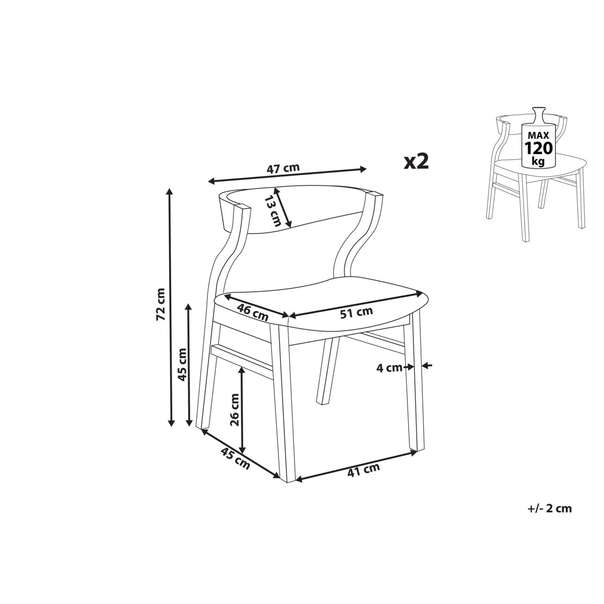 Zestaw 2 krzeseł do jadalni jasne drewno z beżowym MAROA