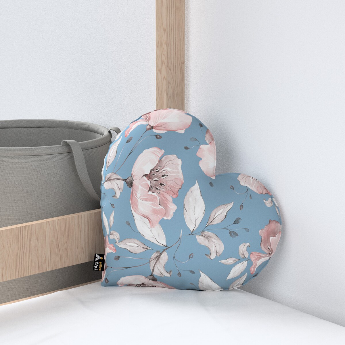 Poduszka Heart of Love, niebiesko-różowy, 45x15x45cm, Magic Collection