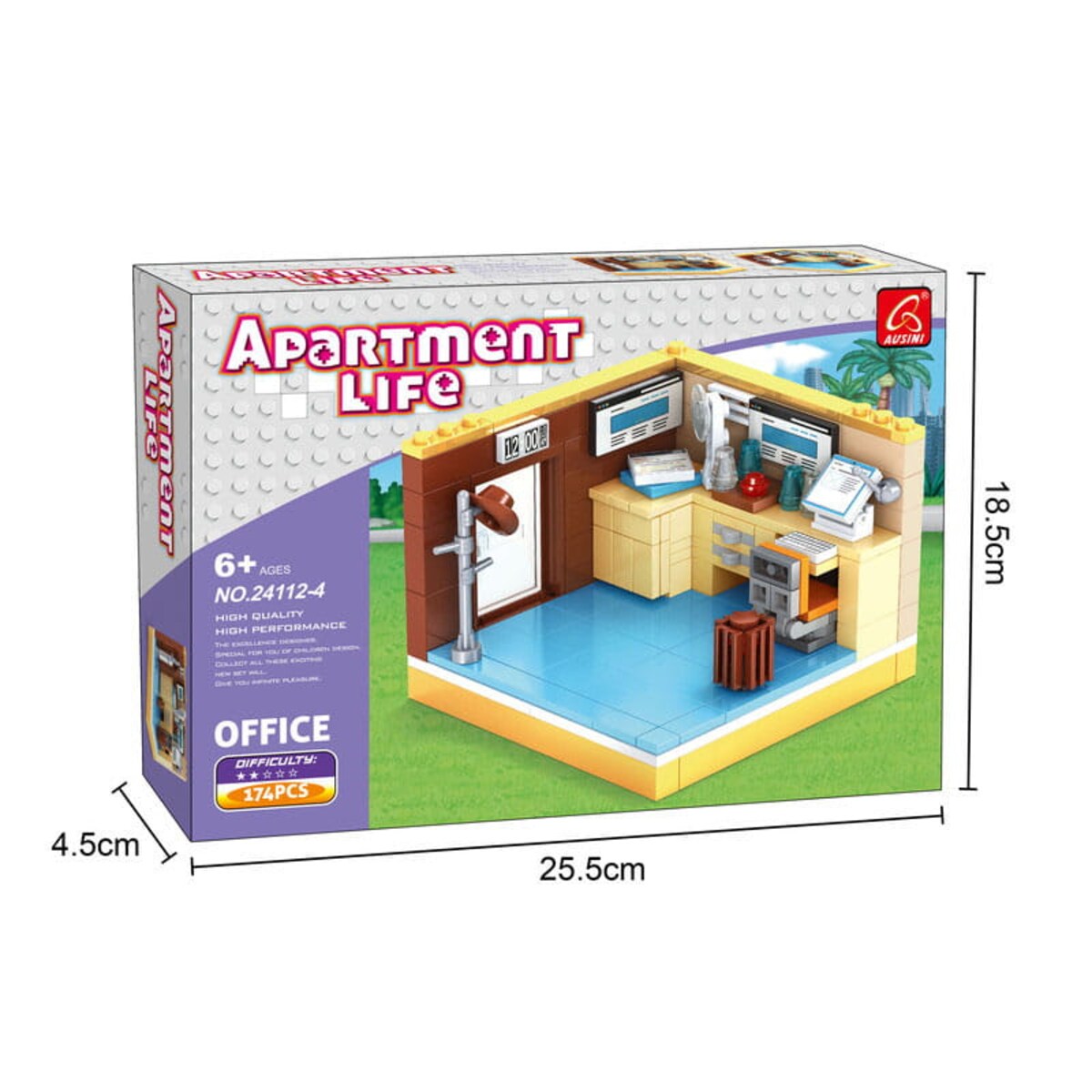 BIURO - mini pokoik z klocków - Ausini - 174 elementy