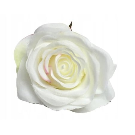 RÓŻA SZTUCZNA główka kwiatowa wyrobowa do STROIKA bukietu dekoracji BIAŁA