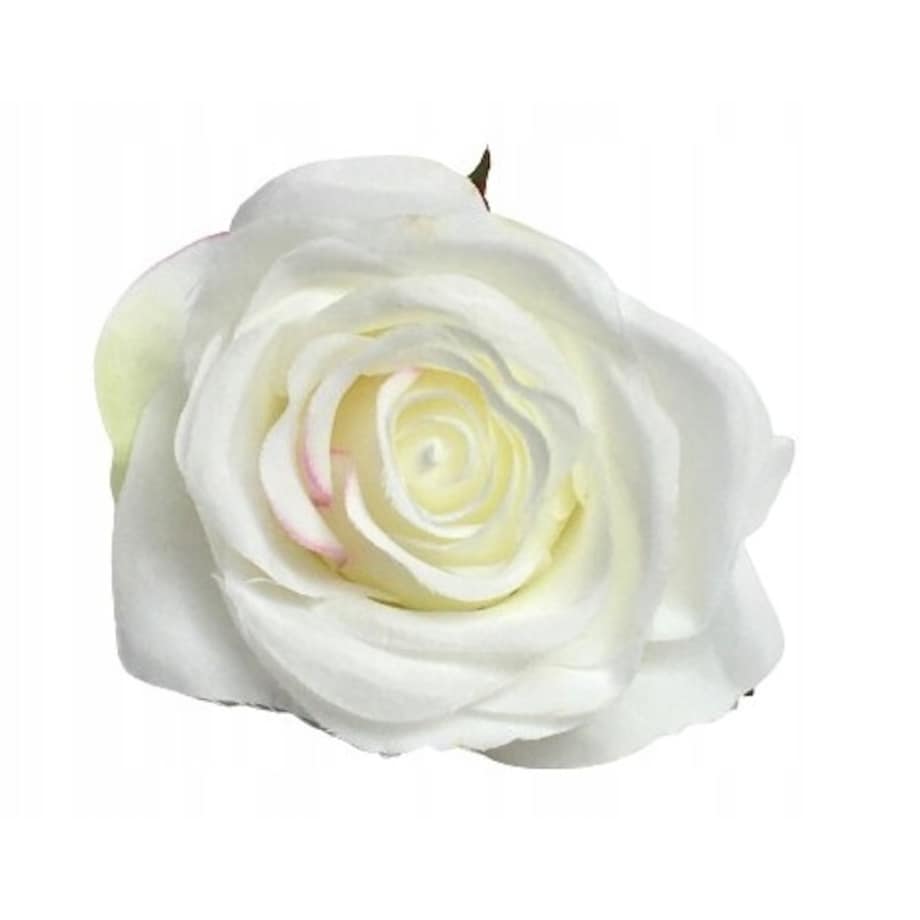 RÓŻA SZTUCZNA główka kwiatowa wyrobowa do STROIKA bukietu dekoracji BIAŁA