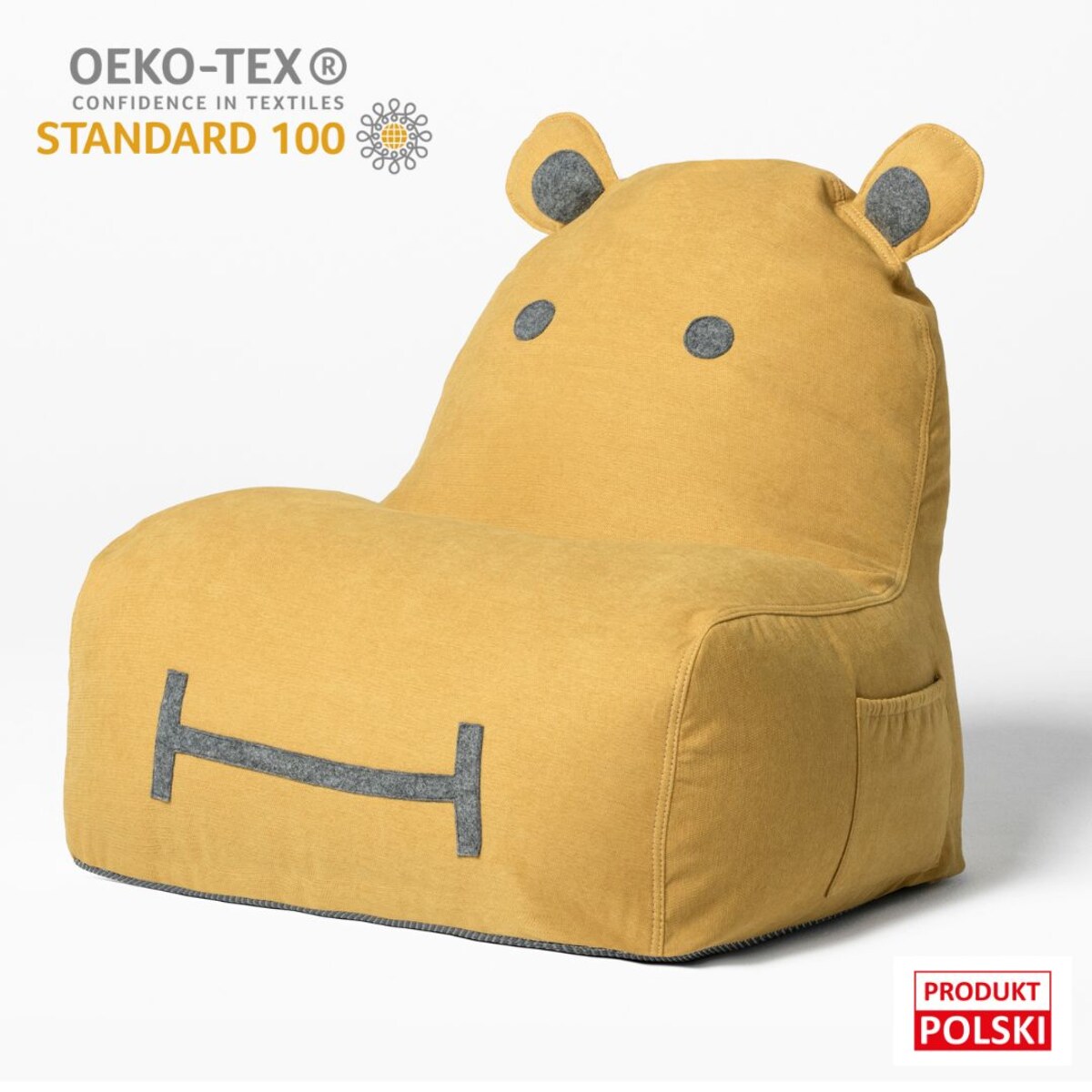 Pufa siedzisko Hippo Soft - Żółta